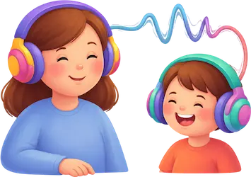 Illustrazione dell’ascolto delle storie Fabelino