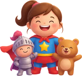 Illustrazione della creazione di eroi nell’app Fabelino